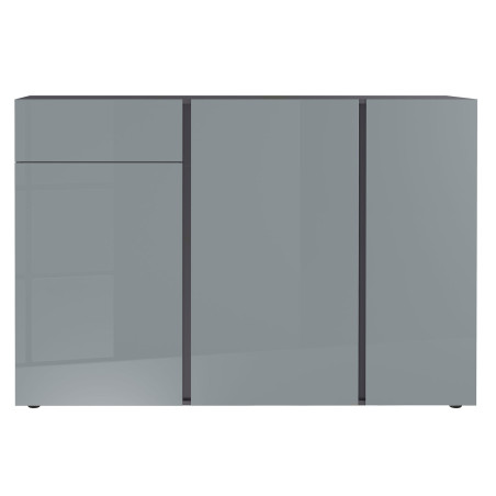 Buffet de séjour design gris graphite et verre gris