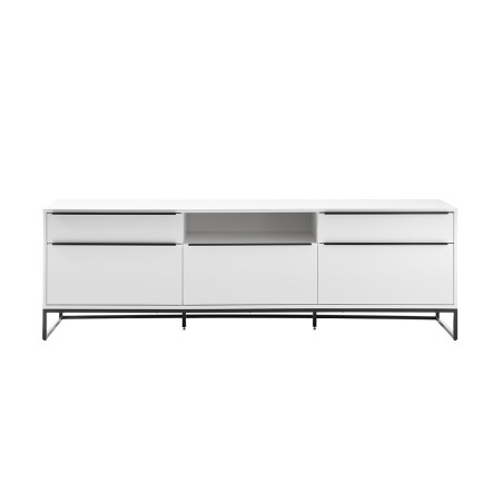 Meuble TV design blanc laqué mat 215 cm