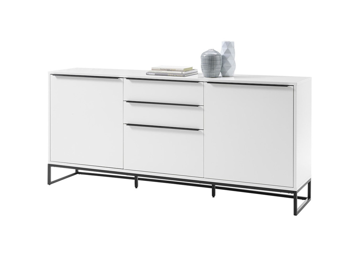 Meuble buffet blanc laqué mat 184 cm