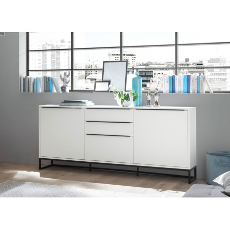 Meuble buffet blanc laqué mat 184 cm