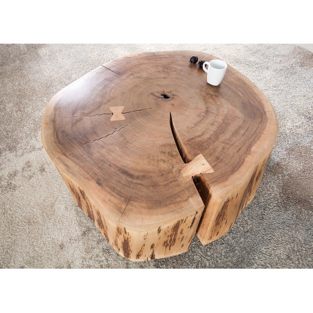 Table de nuit, table d'appoint, table basse / Bois massif Acacia