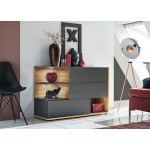 Buffet design gris anthracite et bois 120 cm