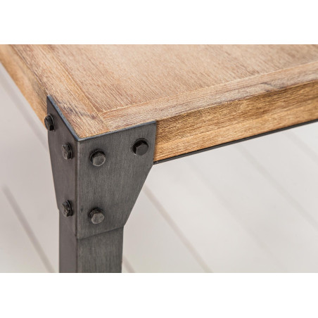 Table acier et bois industriel 200 cm