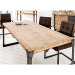 Table acier et bois industriel 200 cm