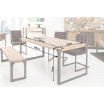 Table acier et bois industriel 200 cm