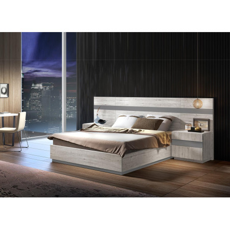 Lit coffre adulte design avec chevet