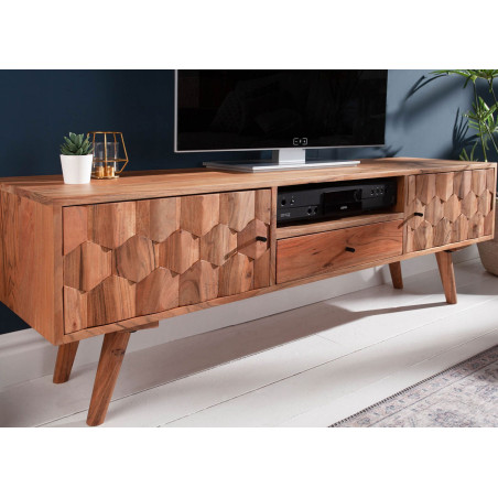 Meuble tv scandinave / Effet marqueterie 3D