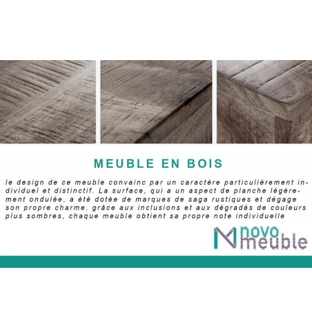 Table basse rectangulaire en bois et pied métal design