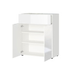 Commode blanche - Verre blanc 2P 1T