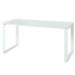 Table de travail bureau blanc verre blanc