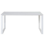 Table de travail bureau blanc verre blanc