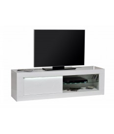 Meuble TV design laqué blanc à led rgb - Cbc-Meubles