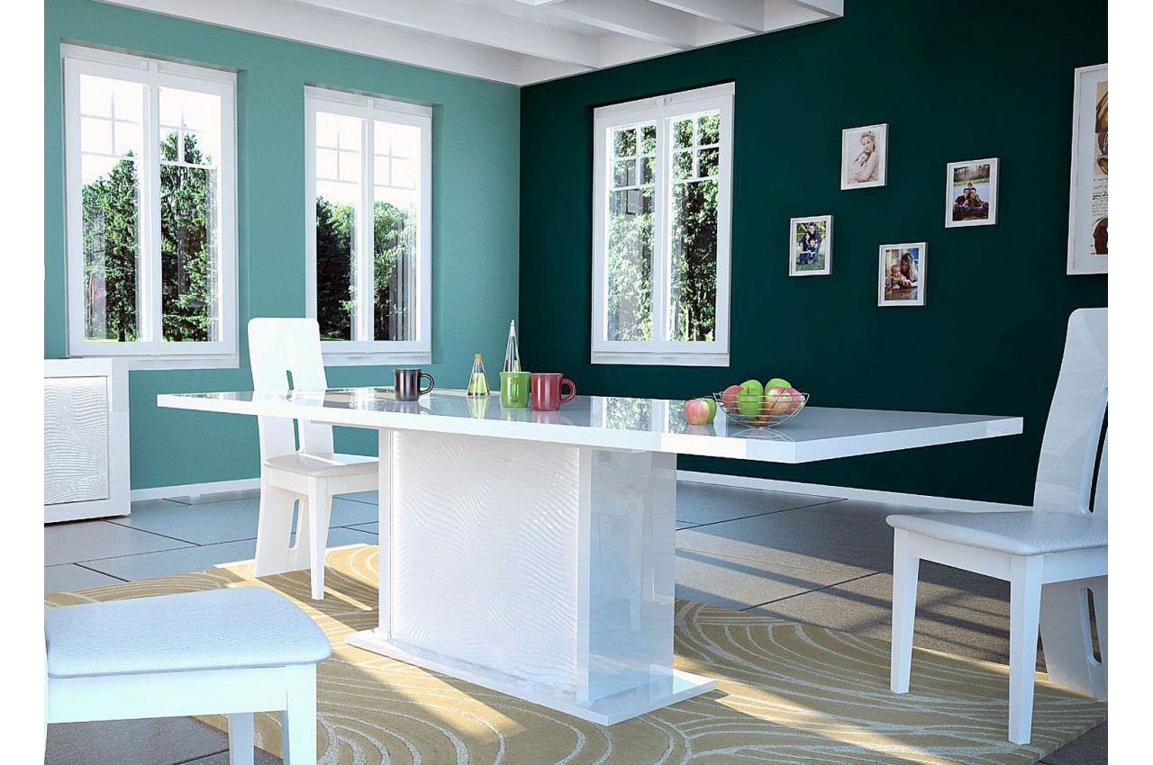 Table blanche design pour salle à manger