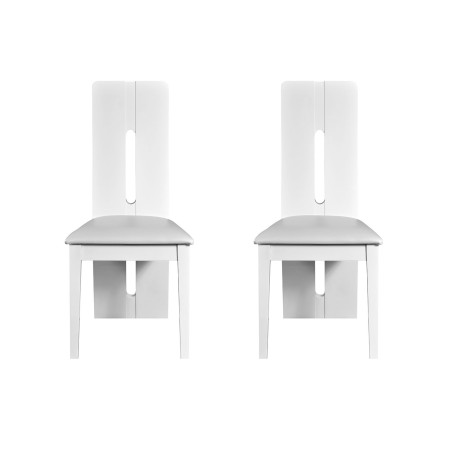 Lot de 2 chaises de table laquées blanc