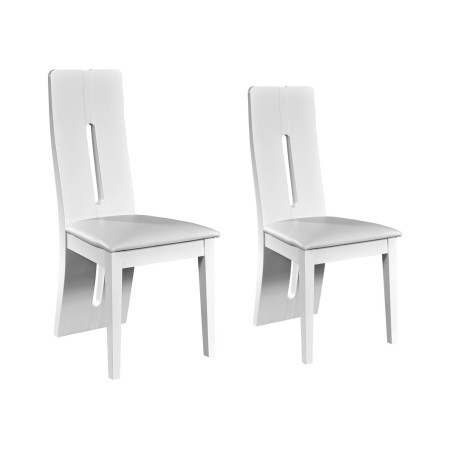 Lot de 2 chaises de table laquées blanc