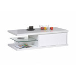 Table basse rectangulaire laqué blanc 120 cm