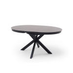 Table ronde céramique anthracite pieds acier noir