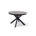 Table ronde céramique anthracite pieds acier noir