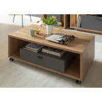 Table basse sur roulettes avec rangement