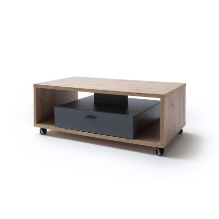 Table basse sur roulettes avec rangement