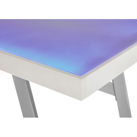 Table de travail blanche / Inox avec éclairage Led et connexion USB