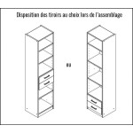 Meuble de rangement haut - Bois et gris graphite