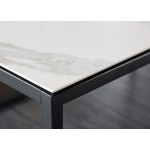 Table basse en céramique marbre blanc et gris