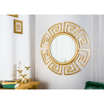 Miroir mural rond déco antique doré 85 cm