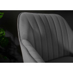 Chaise de bar haute en velours gris argent