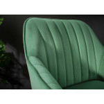 Chaise de bar haute en velours vert émeraude