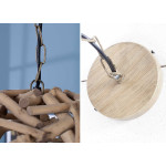 Suspension luminaire boule en bois flotté