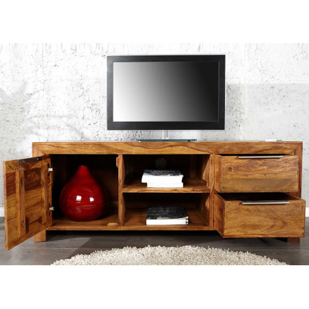 Meuble TV 135 cm, bois massif Sesham