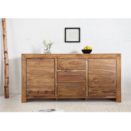 Meuble buffet 135 cm, bois massif Sesham