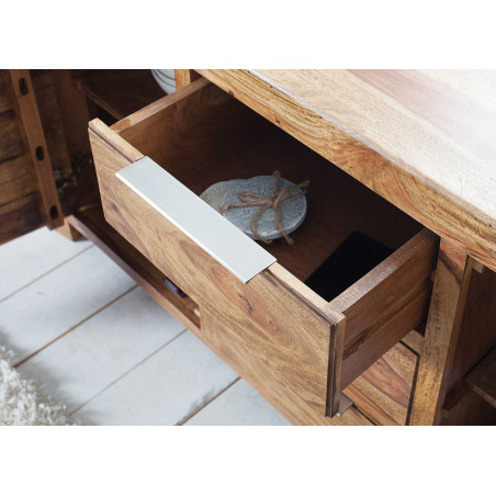 Meuble buffet 135 cm, bois massif Sesham