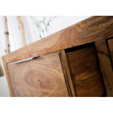 Meuble buffet 135 cm, bois massif Sesham