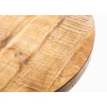 Petite table ronde en bois massif de manguier et pied métal