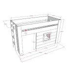 Lit mi-hauteur blanc laqué avec cabane
