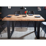 Table en bois de manguier - Pied en U noir