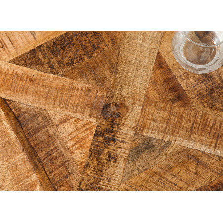 Table en bois de manguier - Pied en X noir