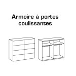 Armoire miroir coulissantes 2 portes / Lit  et chevets