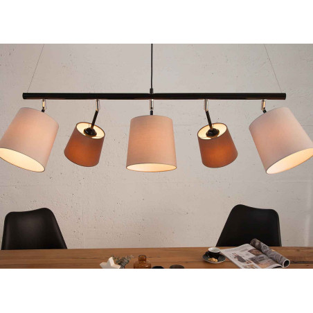 Suspension luminaire 5 abat-jours