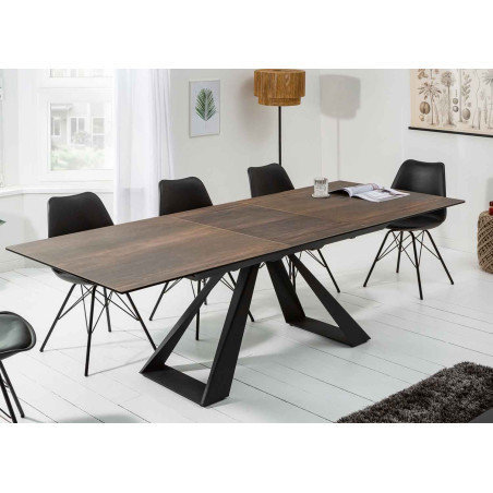 Table en céramique aspect chêne 180-230 cm