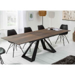 Table en céramique aspect chêne 180-230 cm