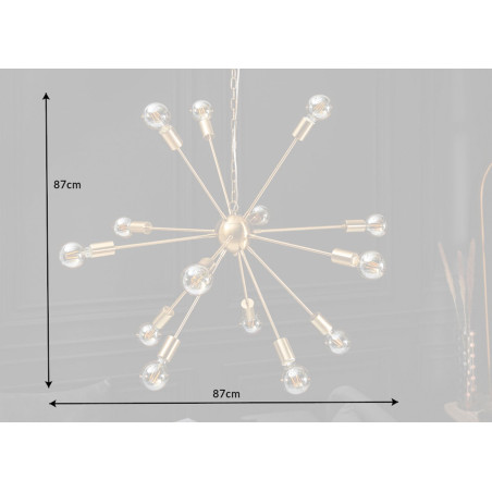 Luminaire design en métal doré