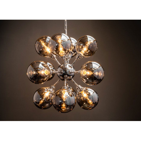 Luminaire contemporain 12 boules d'argents