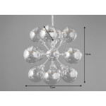 Luminaire contemporain 12 boules d'argents