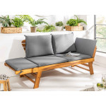 Banc de jardin en bois acacia avec coussin