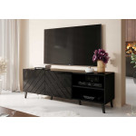 Meuble TV moderne noir laqué 150 cm