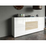 Buffet Design Blanc Laqué / 4 Portes & 4Tiroirs