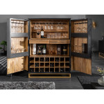 Meuble bar haut contemporain en bois massif - 2 portes